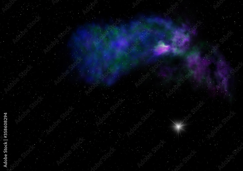 Small part of an infinite star field. 3D rendering Small part of an infinite star field. 3D rendering