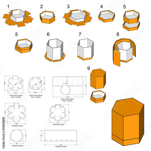 Rigid Box hard board paper and Die-cut Pattern. The .eps file is full scale and fully functional. Prepared for real cardboard.