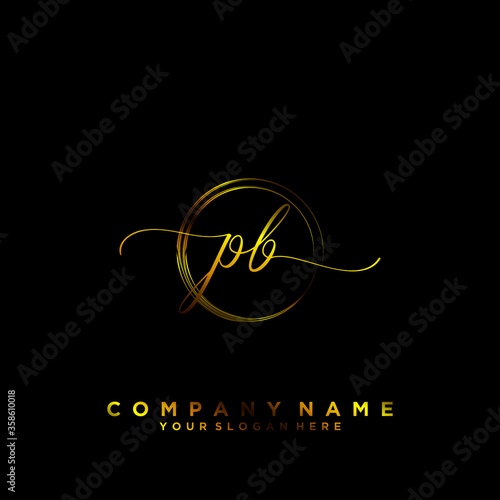PB Initial handwriting logo vector	
