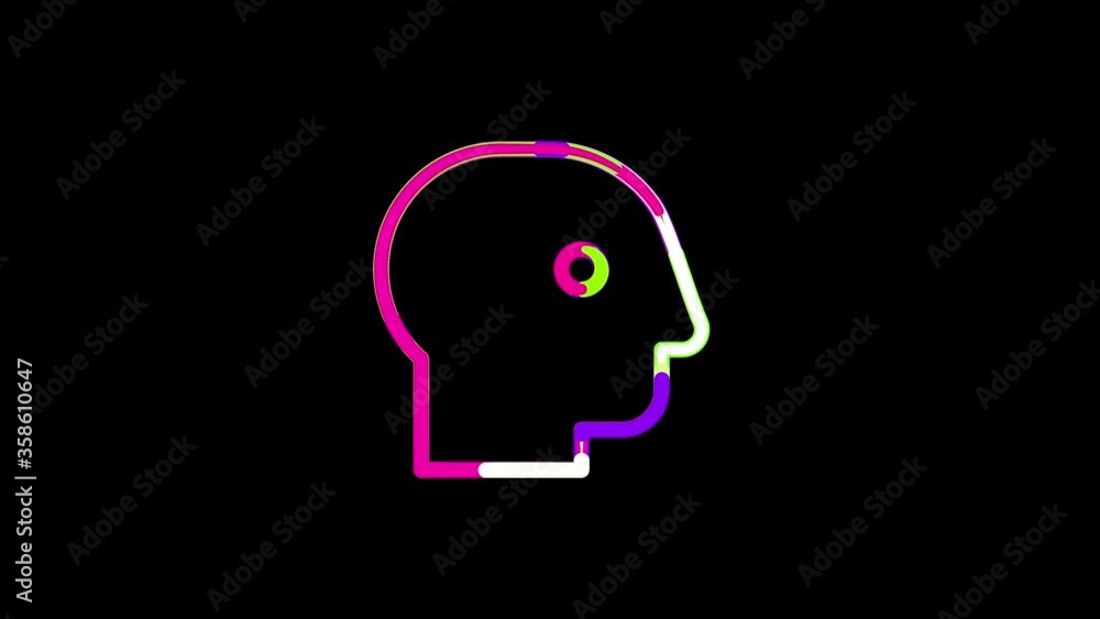Circles gather in symbol head side. After it crumbles in a line and moves to the camera. Alpha channel black Circles gather in symbol head side. After it crumbles in a line and moves to the camera. Alpha channel black