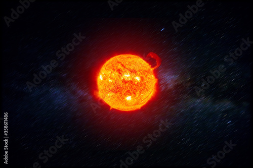 Fotografie Powerful Sun in space