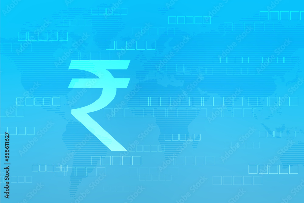 Rupee currency . 2D rendering illustration Rupee currency . 2D rendering illustration