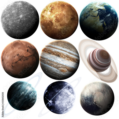 Fototapeta Naklejka Na Ścianę i Meble -  Isolated set of planets in the solar system