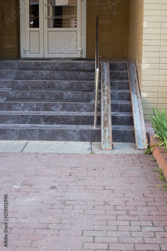 Ramp for people with disabilities and for those who has reduced mobility or for people with wheelchairs or bicycles