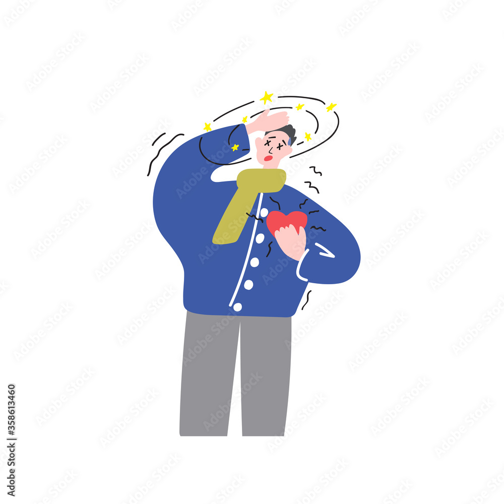 Panic attack. Vector on a white background. Illustration for websites, brochures, magazines. Panic attack. Vector on a white background. Illustration for websites, brochures, magazines.
