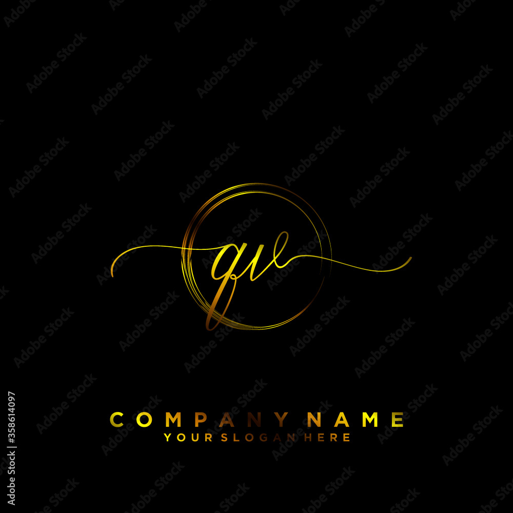 QV Initial handwriting logo vector
QV Initial handwriting logo vector