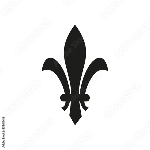 Fleur de lis heraldic icon. Vector lily flower on a white background.