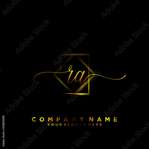RA Initial handwriting logo vector	
