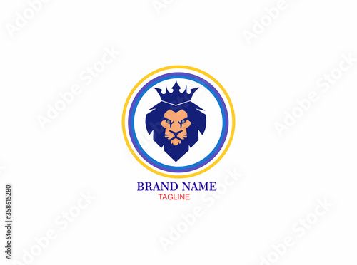 Lion logo in Blue and White Circle © awepai