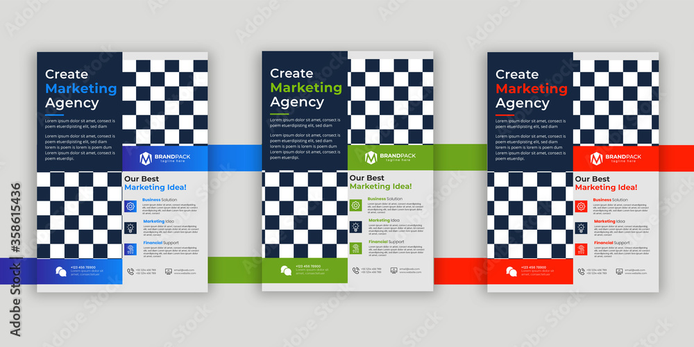 Template vector design for Brochure, Annual Report Magazine, Poster, Corporate Presentation, Portfolio, Flyer, info-graph layout modern with blue color size A4, Front and back, Easy to use and edit.