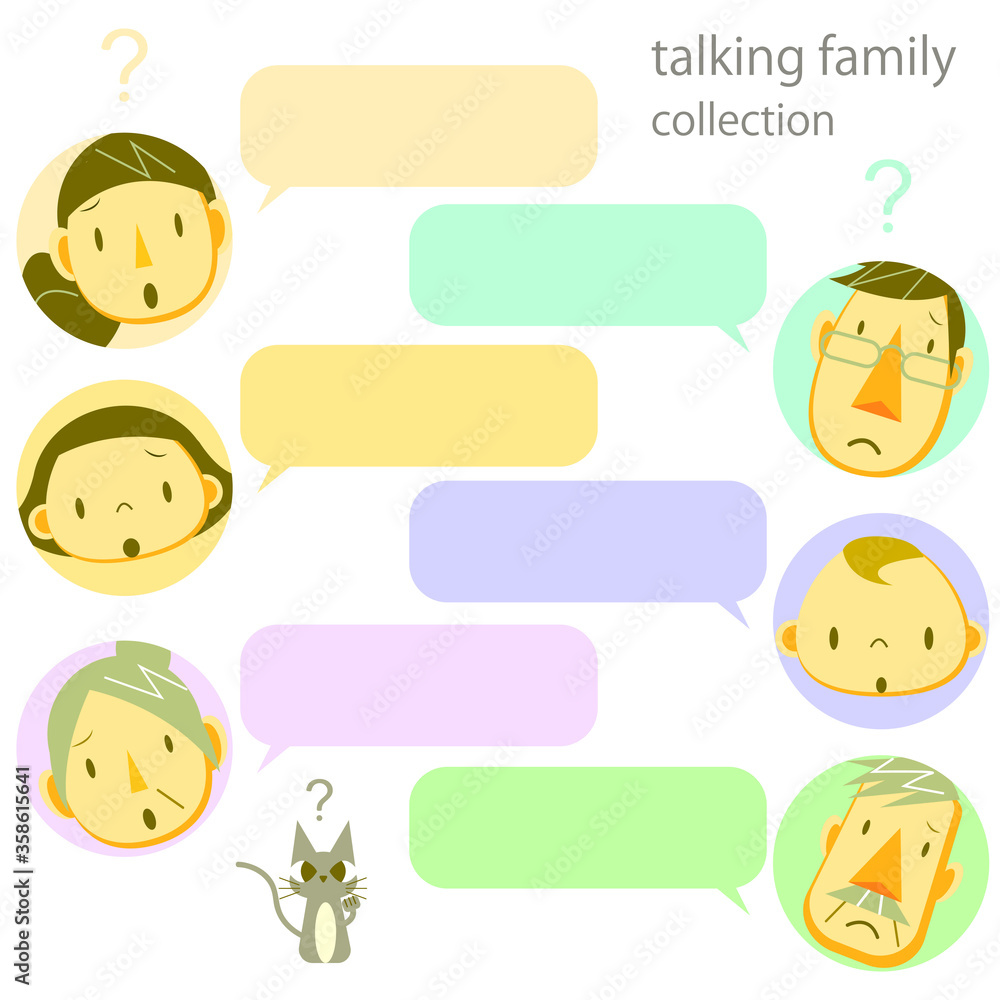 家族のアイコン風イラスト 吹き出しセット はてな タイムライン風 Stock Vector Adobe Stock 家族のアイコン風イラスト 吹き出しセット はてな タイムライン風 Stock Vector Adobe Stock