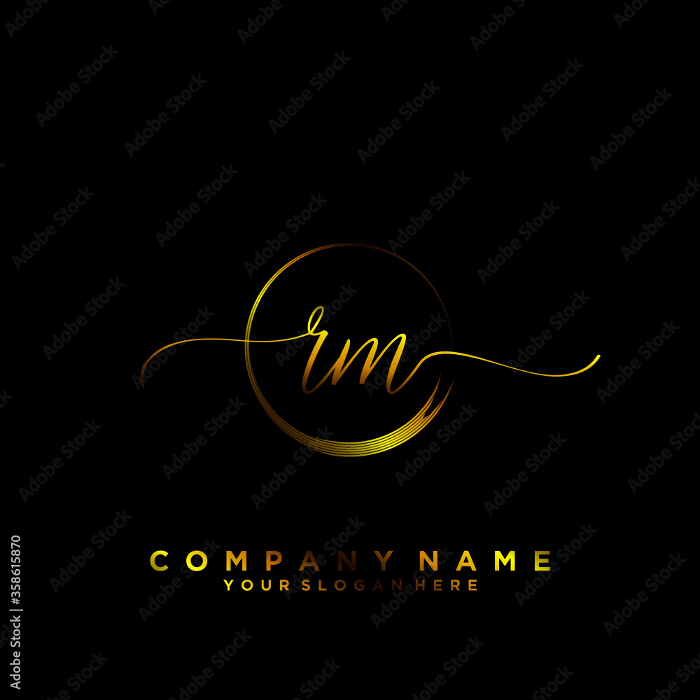 RM Initial handwriting logo vector
RM Initial handwriting logo vector