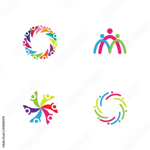 people and community logo set