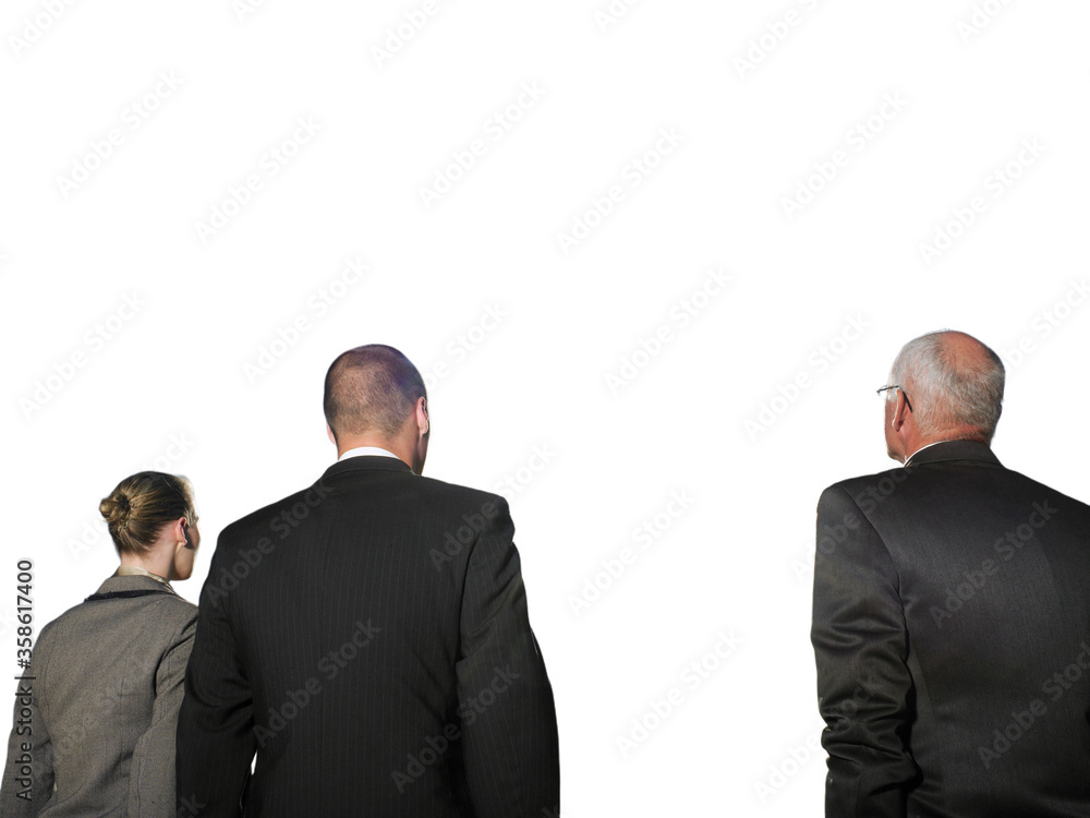 Isolated photo of Rear view of three business people Isolated photo of Rear view of three business people