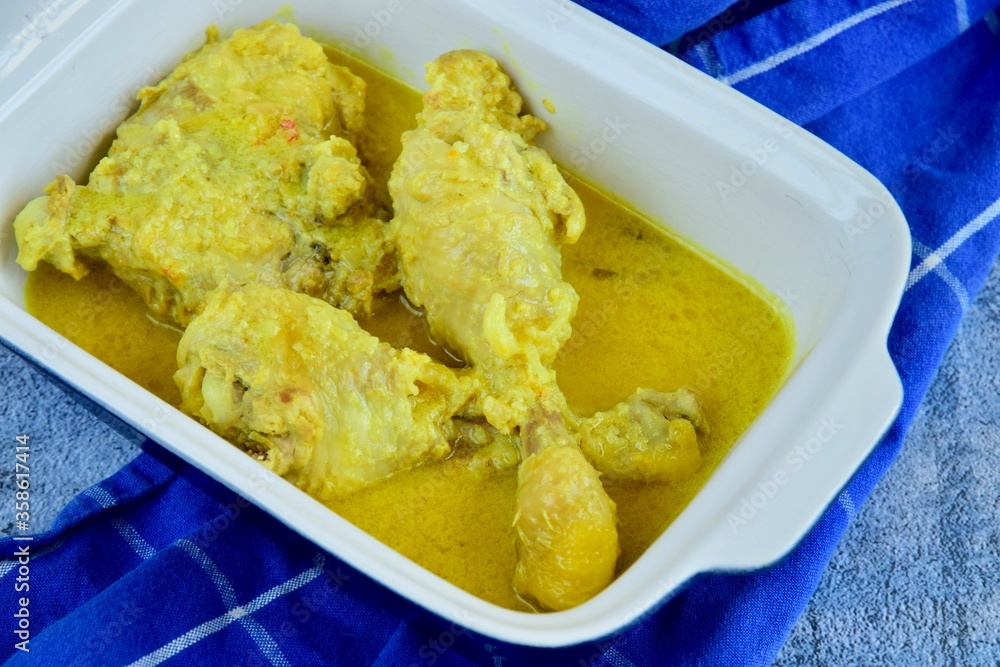 Opor Ayam (Indonesian Cuisine), Chicken cooked in coconut milk and spices