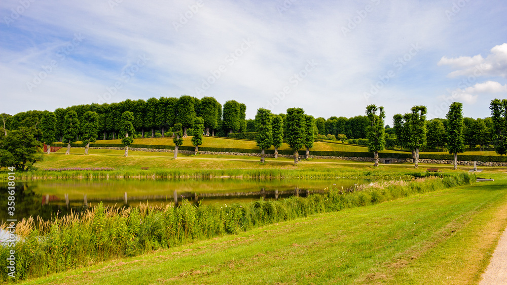 Nature landscape of the park in Scandinavia in Summer