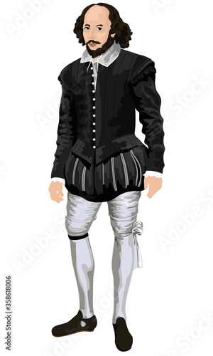Photos English Playwright William Shakespeare Vector