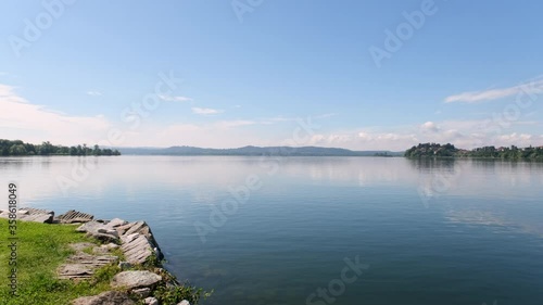 Views of Lake Varese. Gavirate area, Italy.