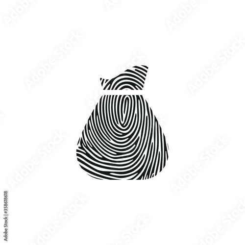 Fingerprint Cash money icon. Isolated thumbprint and fingerprint Cash money icon UP style. Premium quality vector symbol drawing concept for your logo web mobile app UI design. vector graphics