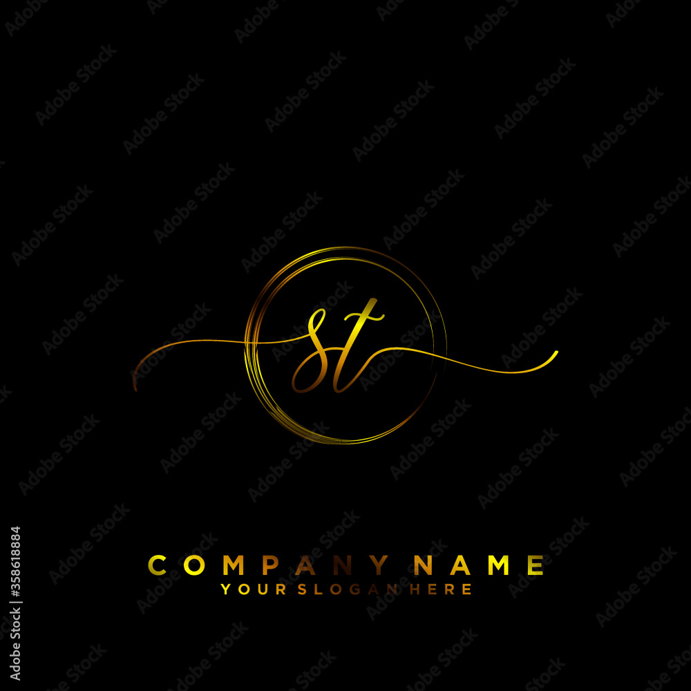 ST Initial handwriting logo vector
ST Initial handwriting logo vector