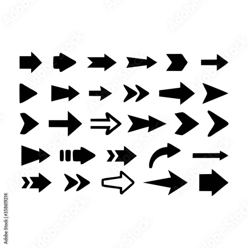 Illustration of arrow icons set Premium Vector 