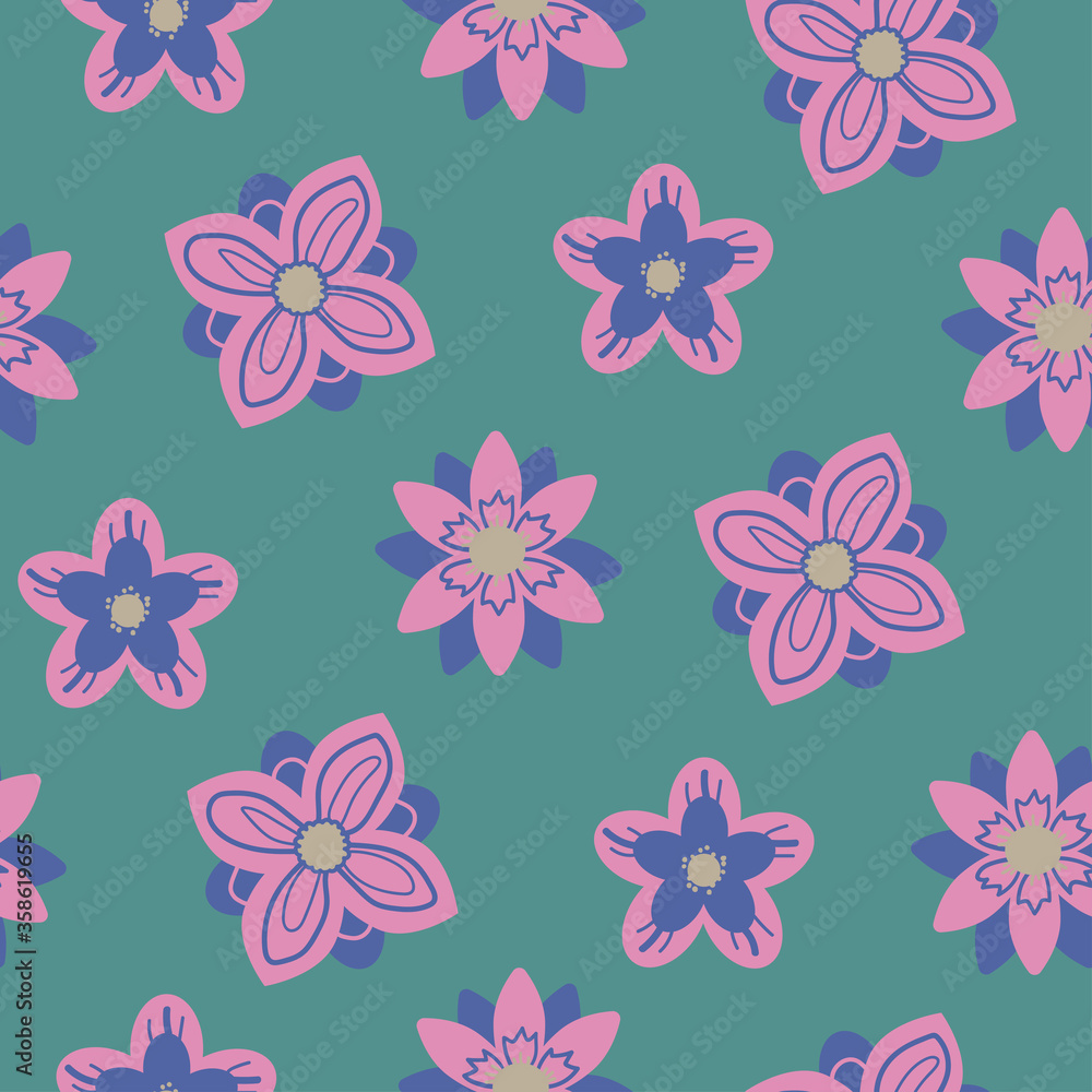 Abstract flowers botanical hand drawn texture for design. Vector organic motive seamless pattern. Abstract flowers botanical hand drawn texture for design. Vector organic motive seamless pattern.