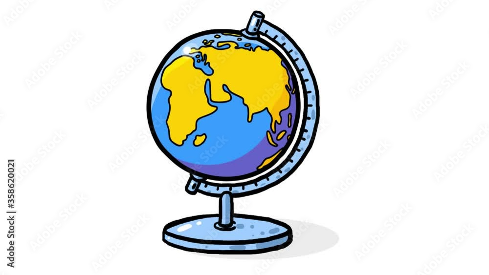 Earth globe school cartoon animation. Seamless loop. Good for education school project. Earth globe school cartoon animation. Seamless loop. Good for education school project.
