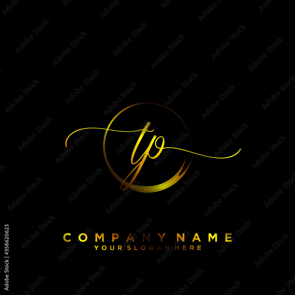 TP Initial handwriting logo vector TP Initial handwriting logo vector