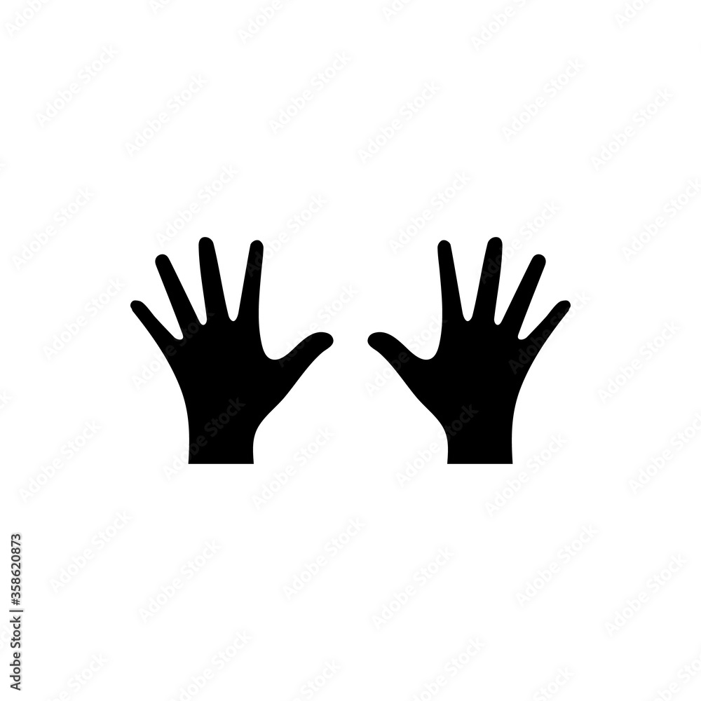 Hands sillhouette. Icon vector.