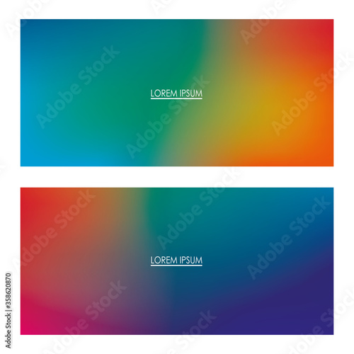 Colorful gradient backgrounds frames with place for text, Abstract texture art and wallpaper theme Vector illustration