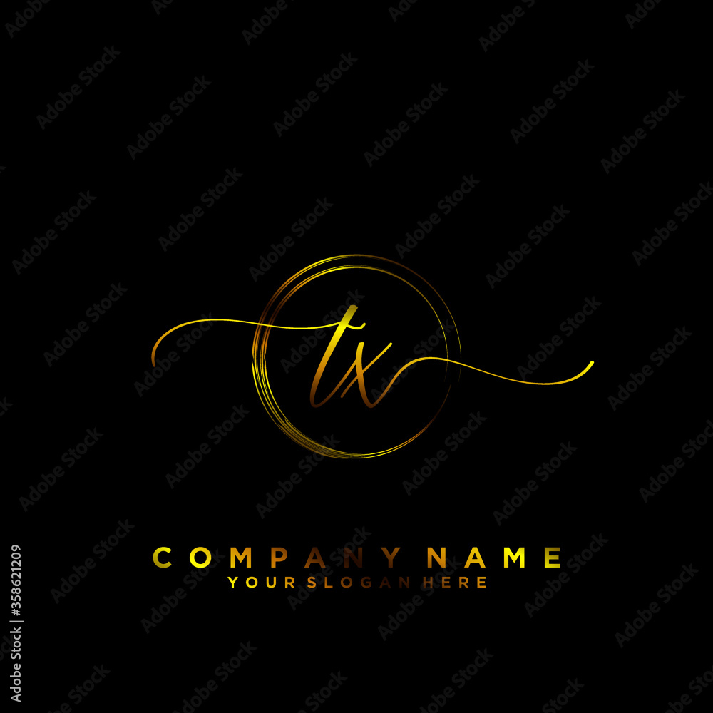 TX Initial handwriting logo vector TX Initial handwriting logo vector
