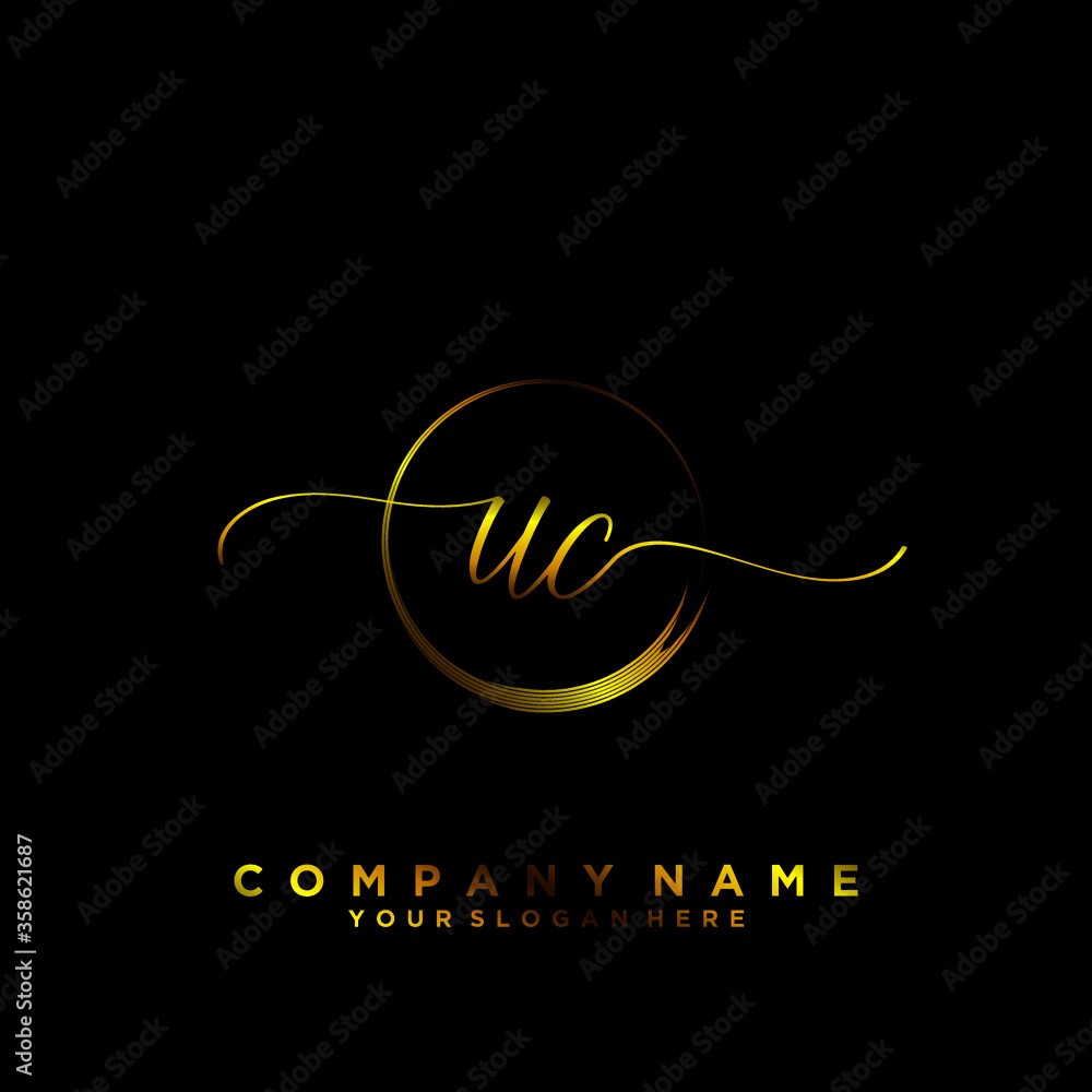 UC Initial handwriting logo vector UC Initial handwriting logo vector