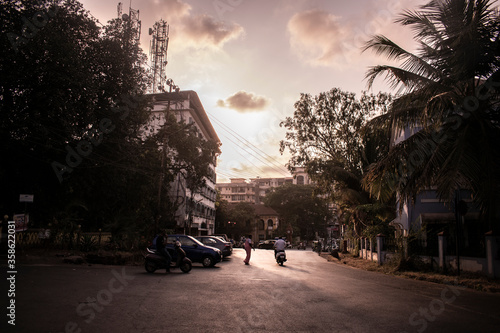 Goldenhour in the streets of Mapusa photo