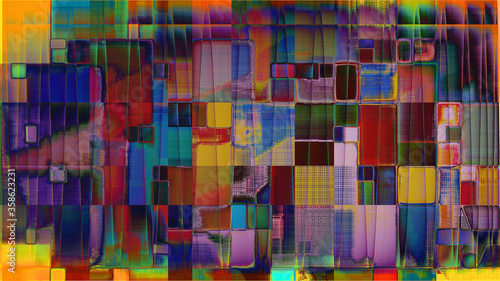 rendu numérique d'un composition colorée abstraite et géométrique