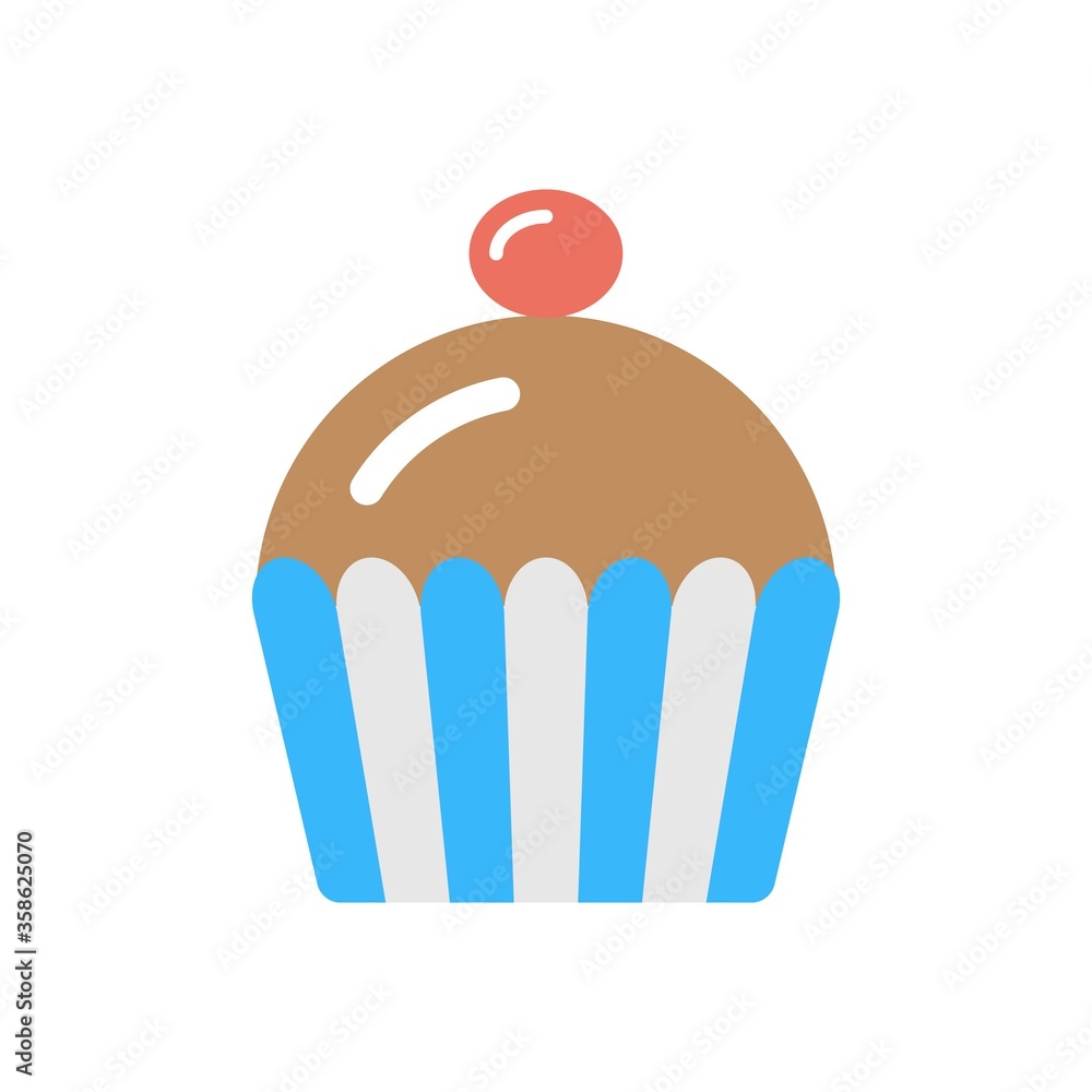 Cupcake icon in flat design style. Cake, pastry sign. Cupcake icon in flat design style. Cake, pastry sign.
