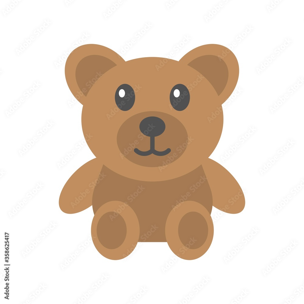 Toy bear icon in flat design style isolated on white background. Toy bear icon in flat design style isolated on white background.