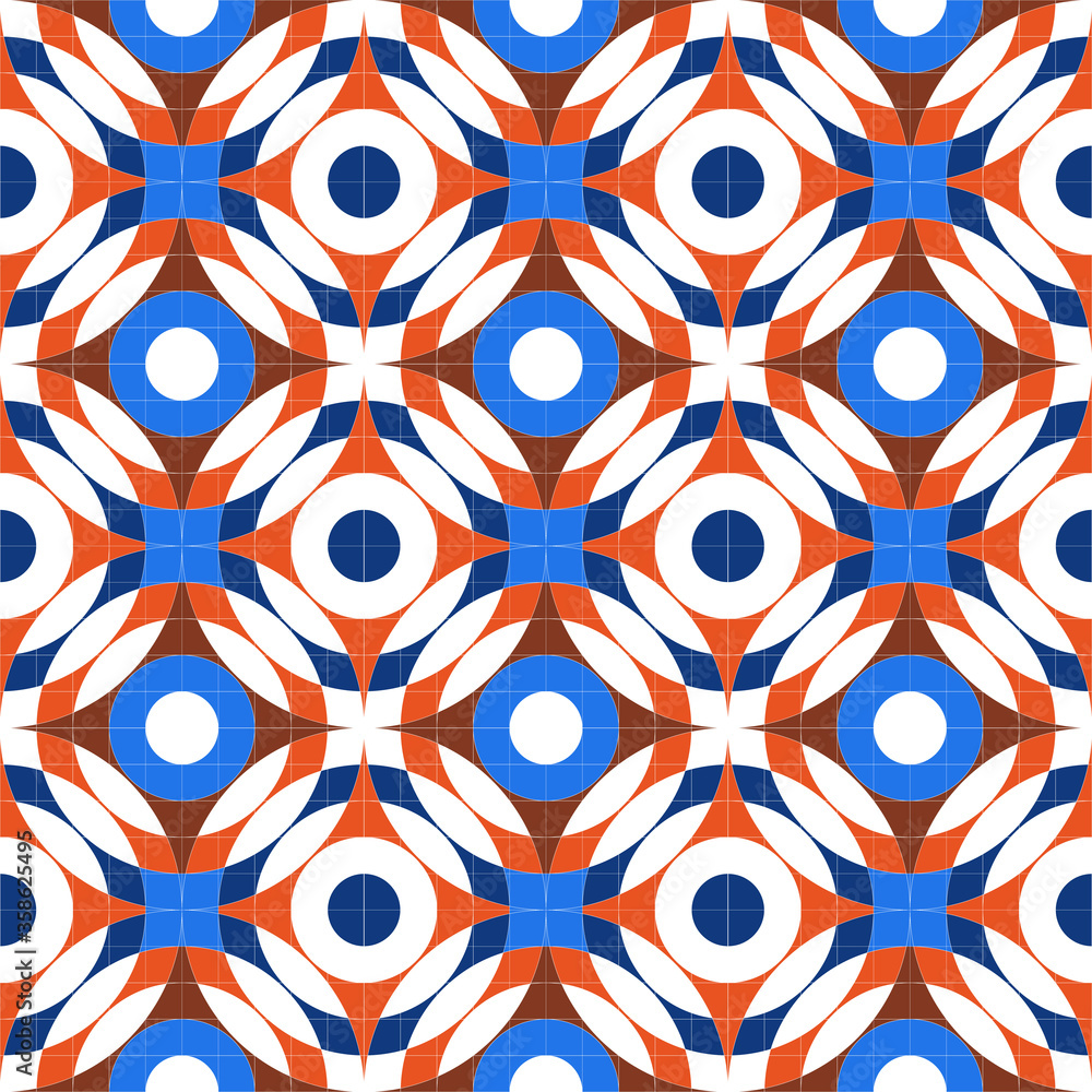 Bright abstract seamless pattern of geometric shapes. Pattern for fabrics and business design.