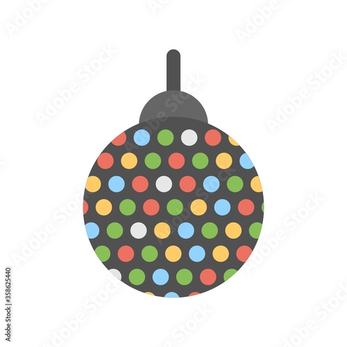 Colorful disco ball icon illustration in flat design style.