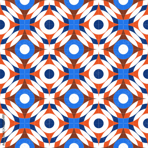 Bright abstract seamless pattern of geometric shapes. Pattern for fabrics and business design.