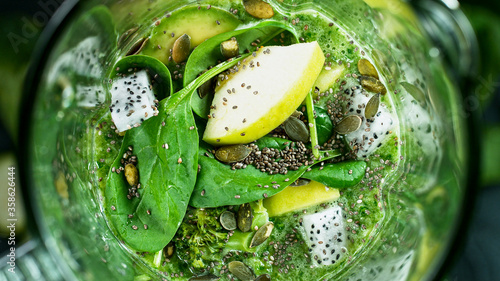Green fresh smoothie blende...