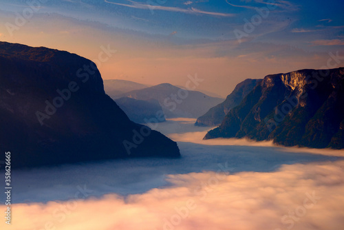 Nature of Aurlandsfjellet  a mountainous area and plateau  Sogn og Fjordane county  Norway.