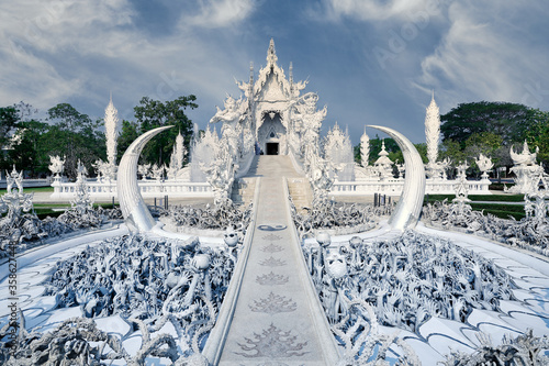 Wat Rong Khun (White Temple) in Chiang Rai, Thailand photo