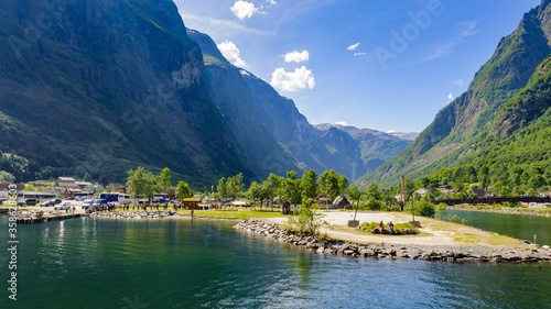 It s Gudvangen  Norwegian village  view from the fjord