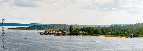It's Oslofjord, an inlet in the south-east of Norway, stretching from an imaginary line between the Torbjornskjaer and Faerder lighthouses and down to Langesund in the south to Oslo in the north. photo