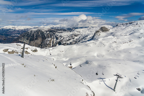 Winter in Dachstein Krippenstein mountains in Obertraun, Austria aerial drone photo © Chawran