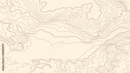 Contour topographic map. Geographic grid map background. Vector illustration.