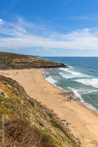 Vista da Praia da Ericeira em Portugal