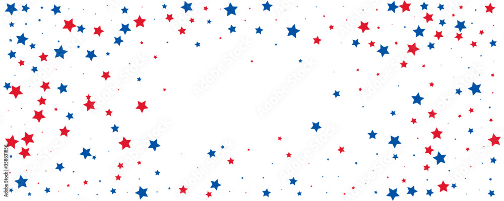 July 4th star confetti banner. Background for Independence Day Stock