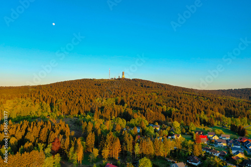 view on the summit of the mountain Feldberg, the highest elevation of the Taunus mountains in Germany. Little Germany Village 