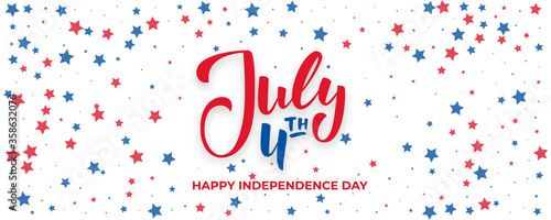4th July banner. USA Independence Day background with lettering for sale  discount  advertisement  promotion